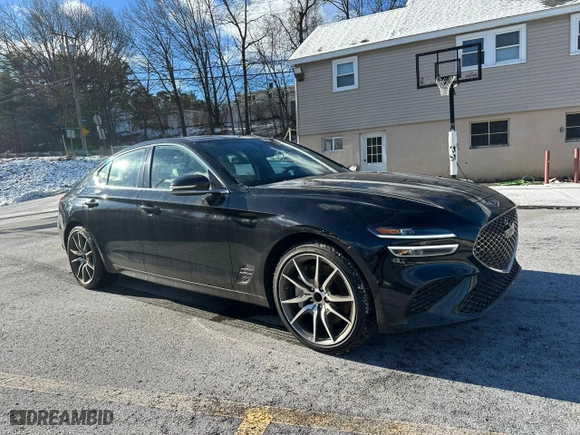 2025 Genesis G70 2.5T with VIN KMTG34SC7SU149071, listed as a Copart auction lot 84176684 with 3,642 mi miles and Salvage Title. Bid and sale history available at carsss.com. Image 4.