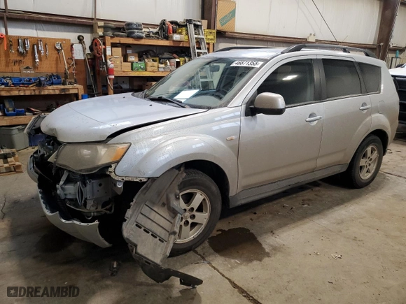 2009 Mitsubishi Outlander ES with VIN JA4LT21W09Z601107, listed as a Copart auction lot 46871355 with 237,275 mi miles and Salvage Title. Bid and sale history available at carsss.com. Image 1.