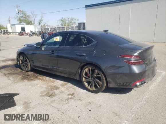 2022 Genesis G70 3.3T with VIN KMTG54TE5NU081156, listed as a Copart auction lot 66565194 with 35,127 mi miles and Salvage Title. Bid and sale history available at carsss.com. Image 2.