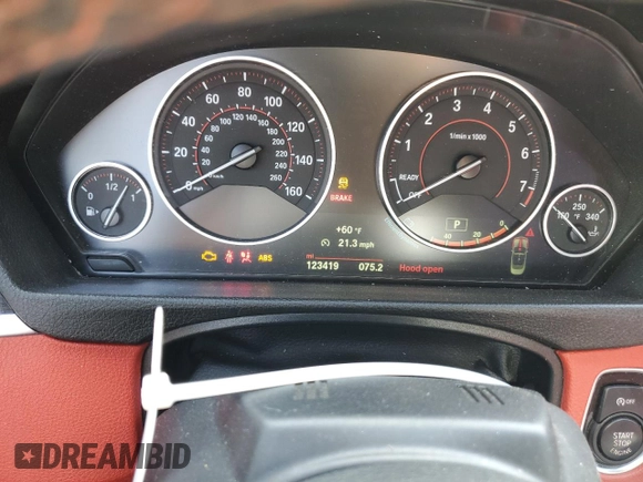 2015 BMW 4 Series 428i xDrive with VIN WBA3T1C5XFP820696, listed as a Copart auction lot 50209925 with 123,416 mi miles and Clean Title. Bid and sale history available at carsss.com. Image 9.