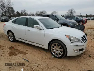 2011 Hyundai Equus Signature with VIN KMHGH4JF7BU038933, listed as a Copart auction lot 48356535 with 184,379 mi miles and Salvage title. Bid and sale history available at DreamBid. Image 4.
