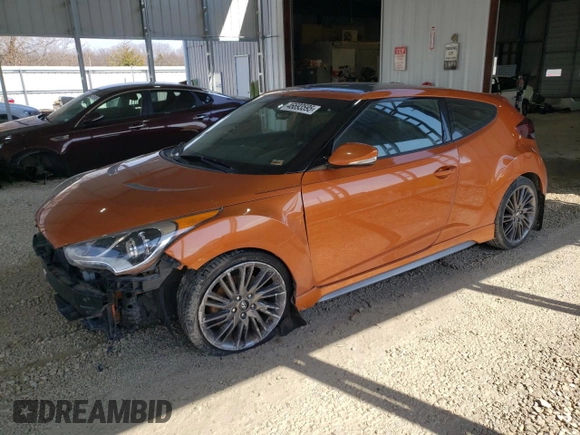 2013 Hyundai Veloster Turbo w/Black Int with VIN KMHTC6AE1DU095888, listed as a Copart auction lot 46693595 with 115,243 mi miles and Salvage Title. Bid and sale history available at carsss.com. Image 1.