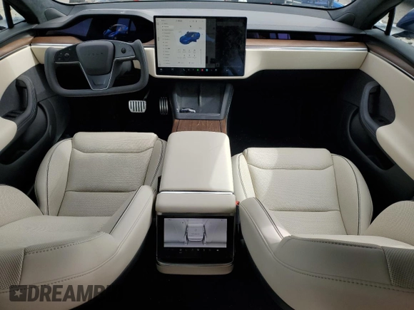 2021 Tesla Model S Plaid with VIN 5YJSA1E6XMF455390, listed as a Copart auction lot 47919105 with 23,522 mi miles and Salvage title. Bid and sale history available at DreamBid. Image 8.