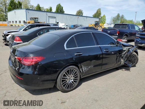 2022 Mercedes-Benz C 300 with VIN W1KAF4HB5NR052877, listed as a Copart auction lot 56477585 with 15,628 mi miles and Salvage title. Bid and sale history available at DreamBid. Image 3.