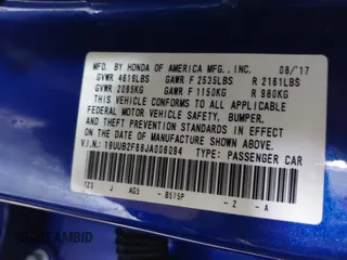 2018 Acura TLX w/A-SPEC Pkg with VIN 19UUB2F68JA006094, listed as a IAAI auction lot 41680053 with 101,959 mi miles. Bid and sale history available at carsss.com. Image 9.