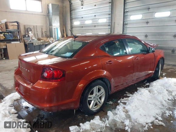 2012 Dodge Avenger SXT with VIN 1C3CDZCB0CN154559, listed as a IAAI auction lot 41618230 with 171,497 mi miles and . Bid and sale history available at DreamBid. Image 4.