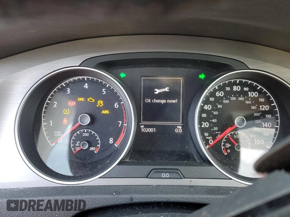 2017 Volkswagen Golf SportWagen S with VIN 3VW017AUXHM538640, listed as a Copart auction lot 37742174 with 102,001 mi miles. Bid and sale history available at carsss.com. Image 9.