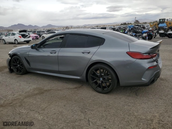 2025 BMW 8 Series M850i with VIN WBAGV8C02SCS15792, listed as a Copart auction lot 47324855 with 3,962 mi miles and Salvage Title. Bid and sale history available at carsss.com. Image 2.