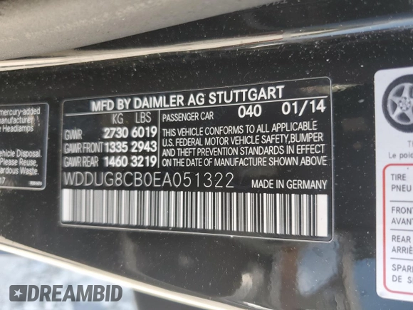2014 Mercedes-Benz S S 550 with VIN WDDUG8CB0EA051322, listed as a Copart auction lot 52672685 with 75,930 mi miles and Salvage Title. Bid and sale history available at carsss.com. Image 13.