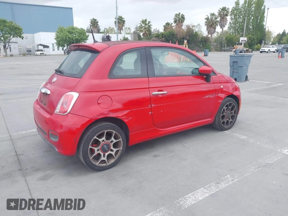 2015 FIAT 500 Sport with VIN 3C3CFFBR2FT528116, listed as a IAAI auction lot 42136399 with 114,548 mi miles. Bid and sale history available at carsss.com. Image 4.