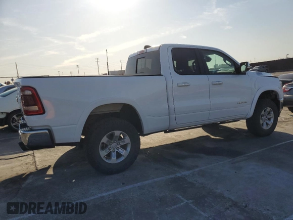2020 Ram 1500 Laramie with VIN 1C6SRFDT0LN253615, listed as a Copart auction lot 49910145 with 77,895 mi miles and Salvage Title. Bid and sale history available at carsss.com. Image 3.