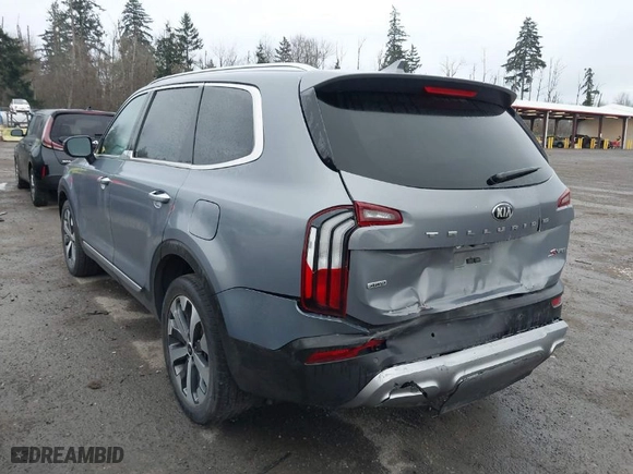 2021 Kia Telluride S with VIN 5XYP6DHC7MG160587, listed as a IAAI auction lot 41095240 with 55,954 mi miles. Bid and sale history available at carsss.com. Image 3.