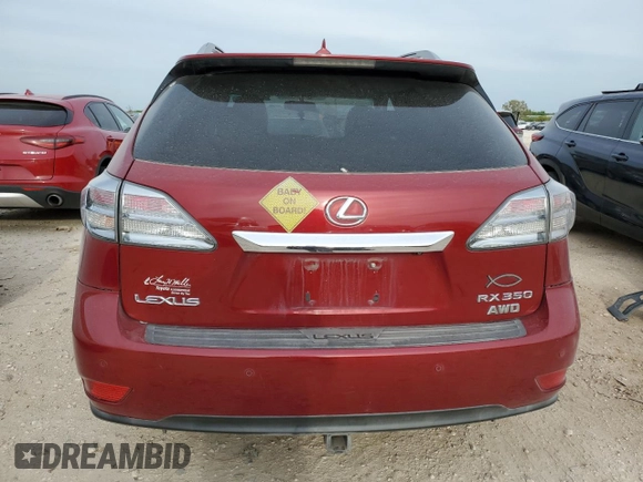 2010 Lexus RX 350 with VIN 2T2BK1BA4AC012430, listed as a Copart auction lot 50730655 with 102,822 mi miles and Salvage Title. Bid and sale history available at DreamBid. Image 6.