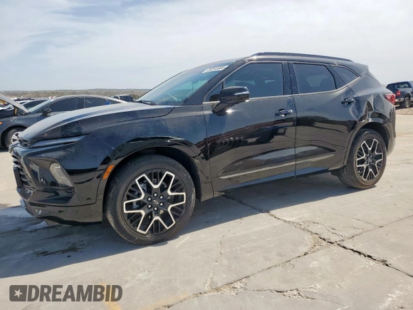 2024 Chevrolet Blazer RS z VIN 3GNKBERSXRS218593, wystawiony jako Copart lot #49293005 z przebiegiem 36 529 mil mil oraz Szkoda całkowita • Salvage title. Historia ofert i sprzedaży dostępna na DreamBid. Obrazek 1.