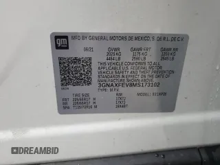2021 Chevrolet Equinox LS with VIN 3GNAXFEV8MS173102, listed as a Copart auction lot 55698654 with 47,046 mi miles and Salvage title. Bid and sale history available at DreamBid. Image 13.
