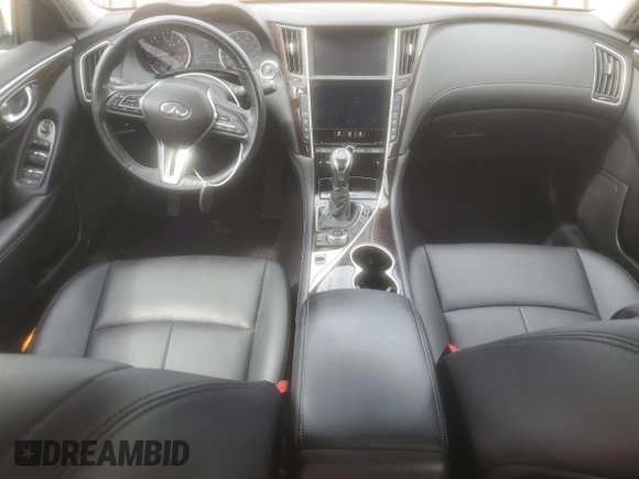 2019 Infiniti Q50 Luxe with VIN JN1EV7AP6KM517944, listed as a Copart auction lot 56942655 with 94,883 mi miles and Salvage title. Bid and sale history available at DreamBid. Image 8.