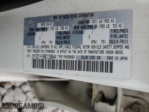 2011 Mazda 2 Sport with VIN JM1DE1HY9B0109644, listed as a Copart auction lot 86347414 with 168,443 mi miles and Salvage Title. Bid and sale history available at carsss.com. Image 12.