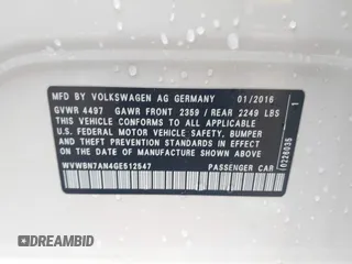 2016 Volkswagen CC Sport with VIN WVWBN7AN4GE512547, listed as a IAAI auction lot 40802001 with 94,513 mi miles. Bid and sale history available at carsss.com. Image 9.