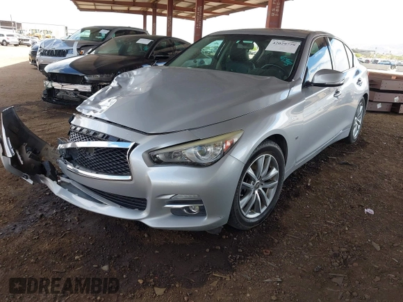 2015 Infiniti Q50 Premium with VIN JN1BV7AP9FM333610, listed as a IAAI auction lot 42029779 with 168,740 mi miles. Bid and sale history available at carsss.com. Image 17.
