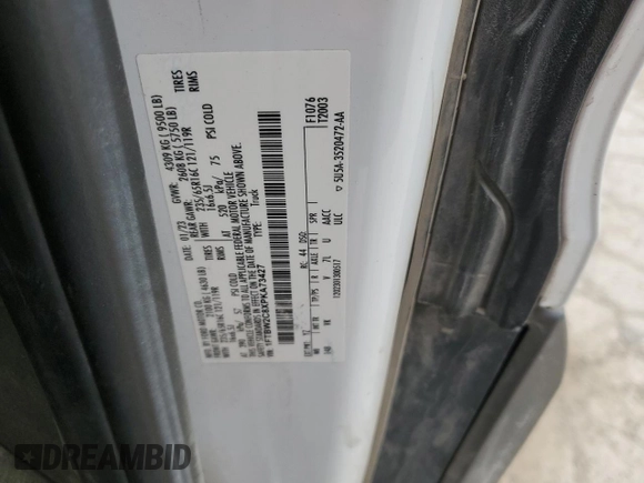 2023 Ford Transit с VIN 1FTBW2C8XPKA73427, выставлен на аукционе Copart как лот 52002775 с пробегом 73 462 миль миль и Списание • Salvage title. История ставок и продаж доступна на DreamBid. Изображение 12.