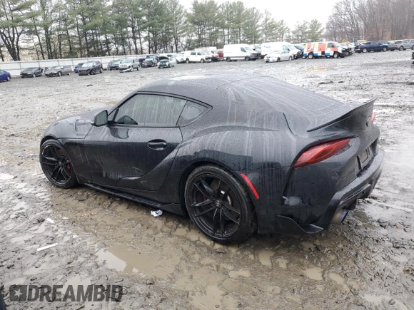 2021 Toyota GR Supra 3.0 with VIN WZ1DB0C07MW035825, listed as a Copart auction lot 85077294 with 25,157 mi miles and Salvage Title. Bid and sale history available at carsss.com. Image 2.