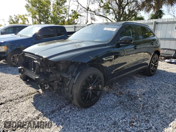 2018 Jaguar F-Pace 25t Premium with VIN SADCJ2FX6JA299858, listed as a Copart auction lot 59212765 with 74,971 mi miles and Salvage title. Bid and sale history available at DreamBid. Image 1.