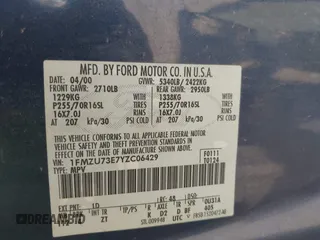 2000 Ford Explorer XLT с VIN 1FMZU73E7YZC06429, выставлен на аукционе IAAI как лот 42453497 с пробегом 15 567 миль миль и . История ставок и продаж доступна на DreamBid. Изображение 9.