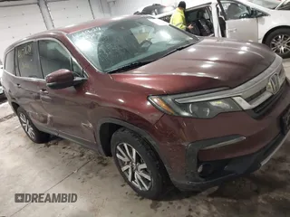 2021 Honda Pilot EX with VIN 5FNYF6H34MB055822, listed as a IAAI auction lot 41177678 with 57,630 mi miles and . Bid and sale history available at DreamBid. Image 1.