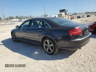 2008 Audi A8 L 4.2L with VIN WAUMV94E18N012943, listed as a Copart auction lot 43263135 with 57,266 mi miles and Clean Title. Bid and sale history available at carsss.com. Image 2.