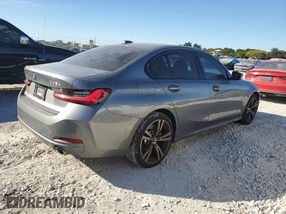 2023 BMW 3 Series 330e with VIN 3MW39FF03P8D03381, listed as a Copart auction lot 87578195 with 19,441 mi miles and Non Repairable. Bid and sale history available at carsss.com. Image 3.