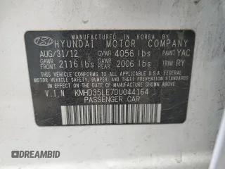 2013 Hyundai Elantra with VIN KMHD35LE7DU044164, listed as a Copart auction lot 57356575 with 127,988 mi miles and Clean title. Bid and sale history available at DreamBid. Image 12.