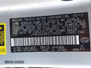 2013 Lexus CT 200h with VIN JTHKD5BH8D2129559, listed as a IAAI auction lot 42592775 with 240,219 mi miles and . Bid and sale history available at DreamBid. Image 9.