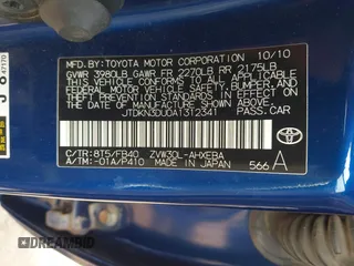 2010 Toyota Prius II z VIN JTDKN3DU0A1312341, wystawiony jako IAAI lot #42411485 z przebiegiem 233 268 mil mil oraz . Historia ofert i sprzedaży dostępna na DreamBid. Obrazek 9.