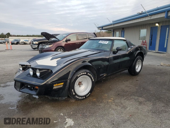 1981 Chevrolet Corvette with VIN 1G1AY8760B5104301, listed as a Copart auction lot 85943574 with 85,983 mi miles and Clean Title. Bid and sale history available at carsss.com. Image 1.