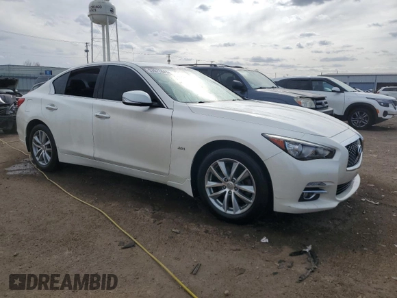 2016 Infiniti Q50 2.0t Premium with VIN JN1CV7AR8GM252752, listed as a Copart auction lot 53073845 with 143,706 mi miles and Salvage Title. Bid and sale history available at carsss.com. Image 4.