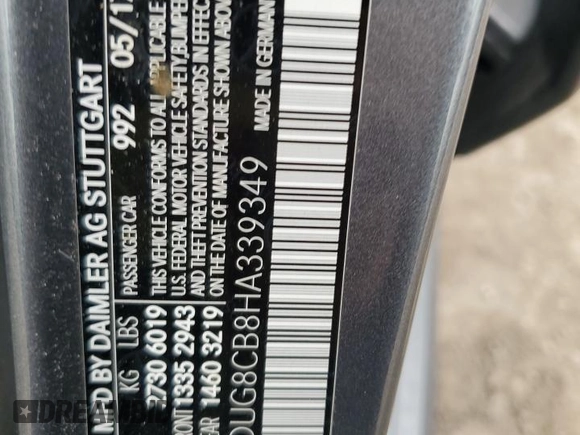 2017 Mercedes-Benz S 550 with VIN WDDUG8CB8HA339349, listed as a Copart auction lot 42814005 with 33,779 mi miles and Salvage Title. Bid and sale history available at carsss.com. Image 12.