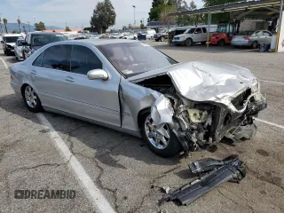 2001 Mercedes-Benz S-Class with VIN WDBNG75J01A187018, listed as a Copart auction lot 44502433 with 0 mi miles and Salvage Title. Bid and sale history available at carsss.com. Image 4.