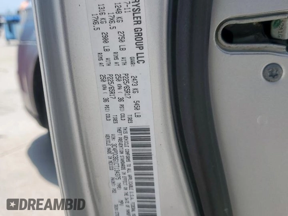 2012 Dodge Journey SXT with VIN 3C4PDCBG1CT134375, listed as a Copart auction lot 61059305 with 165,913 mi miles and Salvage title. Bid and sale history available at DreamBid. Image 13.