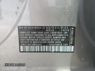 2015 Volkswagen Golf TSI S z VIN 3VW217AU1FM043491, wystawiony jako Copart lot #52776705 z przebiegiem 72 039 mil mil oraz Szkoda całkowita • Salvage title. Historia ofert i sprzedaży dostępna na DreamBid. Obrazek 12.