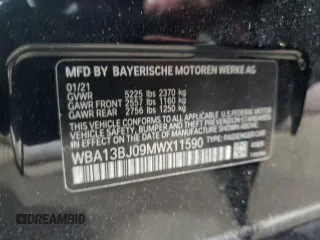 2021 BMW 5 Series 530i xDrive with VIN WBA13BJ09MWX11590, listed as a Copart auction lot 45323525 with 77,634 mi miles and Clean Title. Bid and sale history available at carsss.com. Image 12.