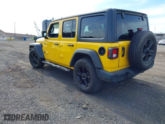 2021 Jeep Wrangler Unlimited Sport S with VIN 1C4HJXDN4MW744315, listed as a IAAI auction lot 42242941 with 35,344 mi miles and . Bid and sale history available at DreamBid. Image 3.