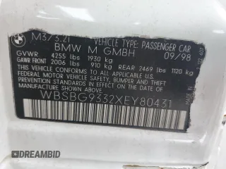 1999 BMW 3 Series M3 with VIN WBSBG9332XEY80431, listed as a Copart auction lot 45370495 with 146,595 mi miles and Salvage Title. Bid and sale history available at carsss.com. Image 13.
