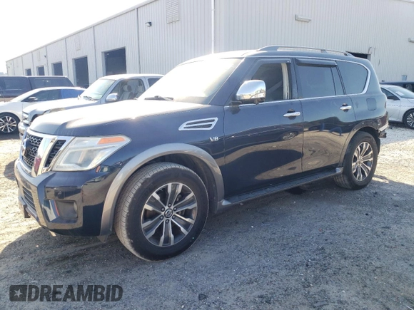 2017 Nissan Armada SV with VIN JN8AY2ND3H9002700, listed as a Copart auction lot 49588585 with 113,852 mi miles and Salvage Title. Bid and sale history available at carsss.com. Image 1.