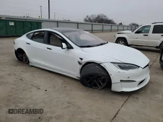2021 Tesla Model S Plaid с VIN 5YJSA1E6XMF455258, выставлен на аукционе Copart как лот 43788675 с пробегом Не указан миль и Списание • Salvage title. История ставок и продаж доступна на DreamBid. Изображение 4.