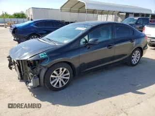 2012 Honda Civic EX with VIN 2HGFB2F84CH605329, listed as a Copart auction lot 52017085 with 102,362 mi miles and Salvage Title. Bid and sale history available at DreamBid. Image 1.