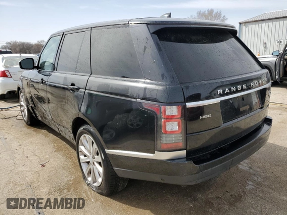 2017 Land Rover Range Rover HSE z VIN SALGS2FV9HA374192, wystawiony jako Copart lot #49655255 z przebiegiem 139 359 mil mil oraz Szkoda całkowita • Salvage title. Historia ofert i sprzedaży dostępna na DreamBid. Obrazek 2.