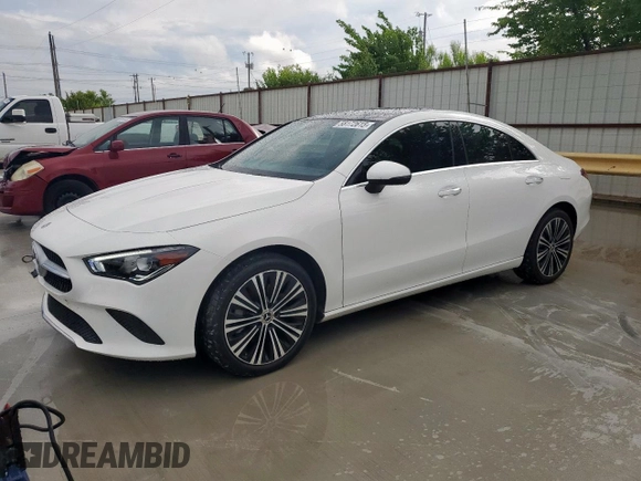2023 Mercedes-Benz CLA 250 with VIN W1K5J4HB1PN412785, listed as a Copart auction lot 58172615 with 22,998 mi miles and Salvage title. Bid and sale history available at DreamBid. Image 1.