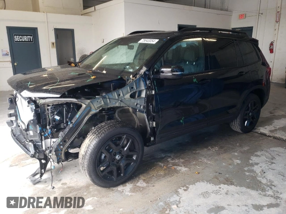 2025 Honda Passport Black Edition z VIN 5FNYF8H80SB002779, wystawiony jako Copart lot #75640054 z przebiegiem 269 mil mil oraz Szkoda całkowita • Salvage title. Historia ofert i sprzedaży dostępna na DreamBid. Obrazek 1.
