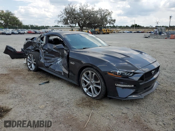2022 Ford Mustang GT with VIN 1FA6P8CF0N5122488, listed as a Copart auction lot 55222715 with 11,764 mi miles and Salvage title. Bid and sale history available at DreamBid. Image 4.