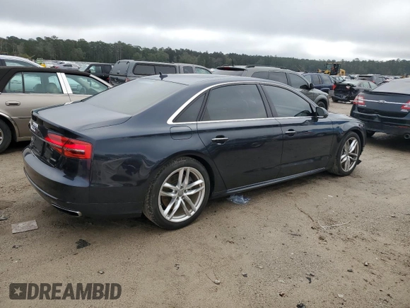 2017 Audi A8 with VIN WAU44AFD4HN010791, listed as a Copart auction lot 78886844 with 133,870 mi miles and Salvage Title. Bid and sale history available at DreamBid. Image 3.
